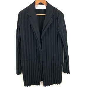 Piazza Sempione Black Pleated Long Jacket 4